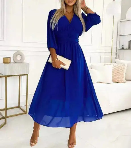 V-Neck Chiffon Dresses - Lootquake
