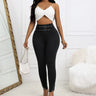 Ladies' Solid Color Casual Style Tight Fitting High Waist Slim Fit Slit Detail Pants Waist Ring Fake Belt Design Sense Tapered Pants - Lootquake