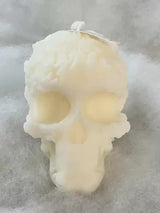 Bougie d'aromathérapie Crâne d'Halloween - Bougie parfumée à la cire de soja à mèche unique dans un pot, de forme ovale avec embellissements pailletés pour une décoration d'ambiance festive