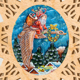 Santa On Goose Tree Topper by G.DeBrekht - Christmas Santa Snowman Decor - 89492