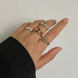 Geometric Diamond Gemstone Ring Suit Women - Lootquake