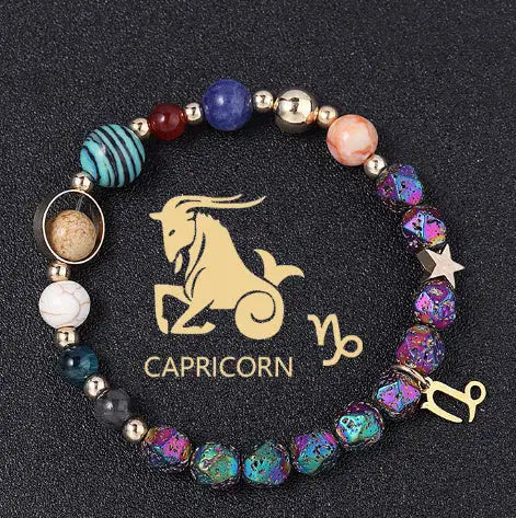 Natural Volcanic Rock Electroplating Twelve Constellations Bracelets - Lootquake
