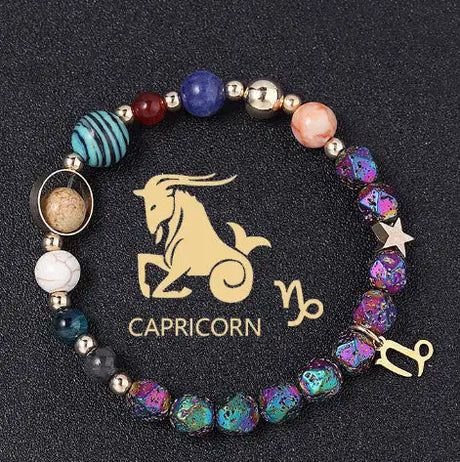 Natural Volcanic Rock Electroplating Twelve Constellations Bracelets - Lootquake