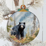 Adornos de madera "Viaje del oso negro de Alaska" de G.Debrekht - Decoración navideña con temática de vida silvestre - 870072