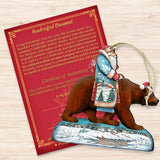Santa On Grizzly Bear Ornament by G. DeBrekht - Christmas: Santa Snowman Decor - 8151128