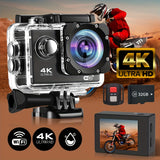 4K Ultra HD Action Camera - WiFi, 2.4GHz Wireless Wristband Remote Control, 32GB Card, Wide Angle Lens, Remote Operation - Perfect For Skiing, Mountaineering, Outdoor Sports, Gift Giving, Awaken Your Outdoor Adventure Experie