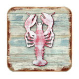 Lobster Coastal Wooden Cork Coasters Gift Set of 4 by Nature Wonders - Coastal Sea-Life Decor - 8198538-9C-S4