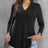 Women's Solid Color Waistband Top With Rolled Sleeves, V-neck Shirt, Long Sleeved Shirt, T-shirt - Lootquake