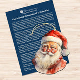 Jolly Santa Faces Decorative Wooden Ornaments Set of 3 by G. Debrekht - Christmas Decor - 8091045-S3