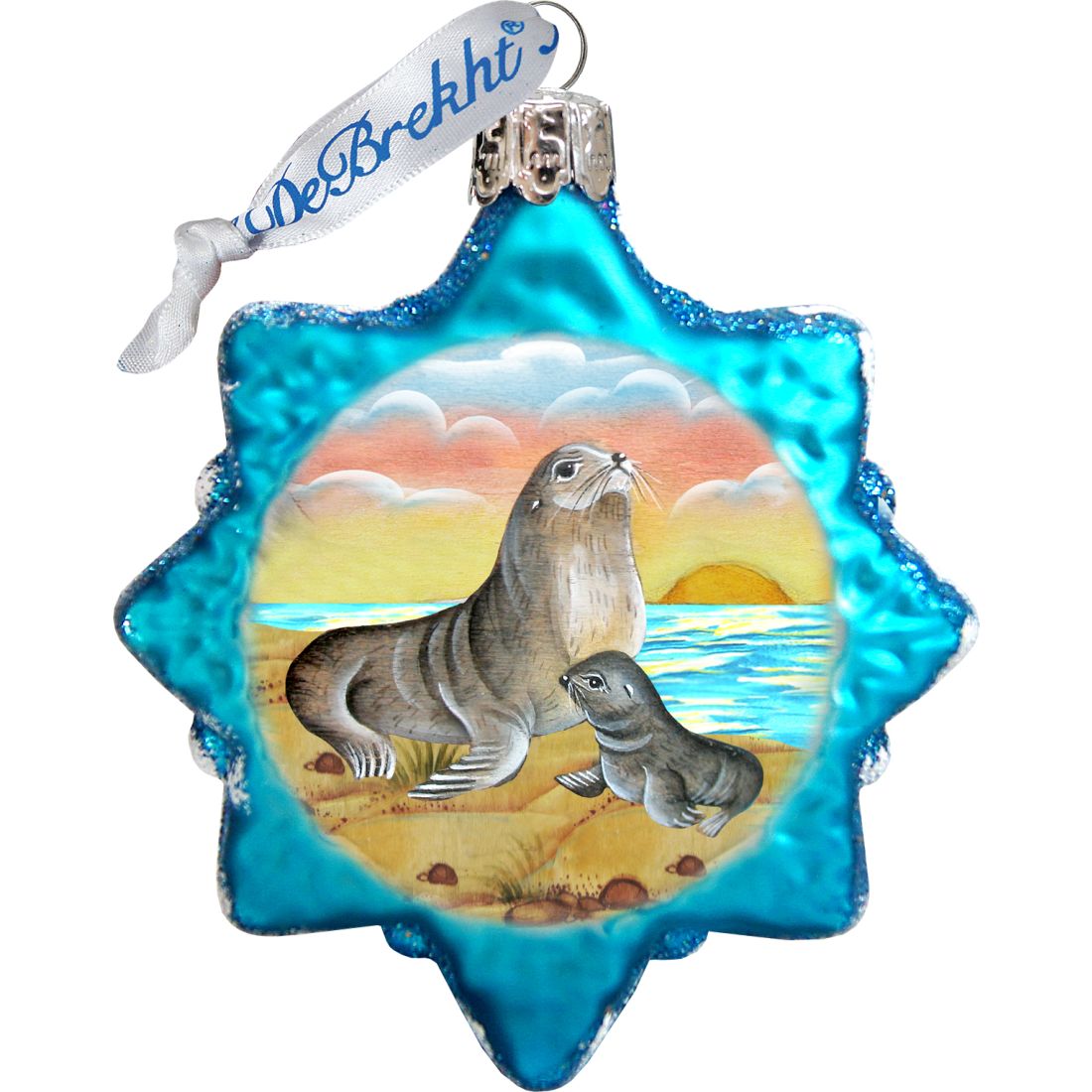 Fun at The Beach Mercury Glass Ornaments Set of 3 by G. DeBrekht - Coastal Holiday Decor - 770135S3