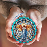 Love Harmony Angel Wreath Glass Ornament by G. Debrekht - Nativity Holiday Decor - 759-054