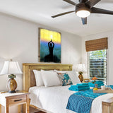 Arte de yoga para pared de madera de Nature Wonders - Decoración natural y saludable - 98435B