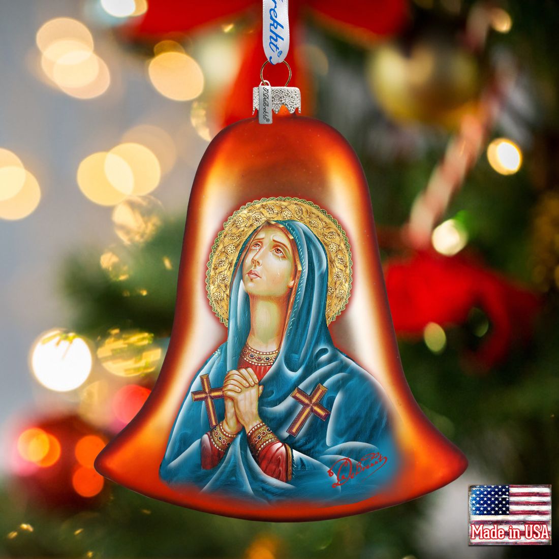 Mary Magdalena Bell Glass Ornament by G. DeBrekht - Nativity Holiday Decor - 752-038