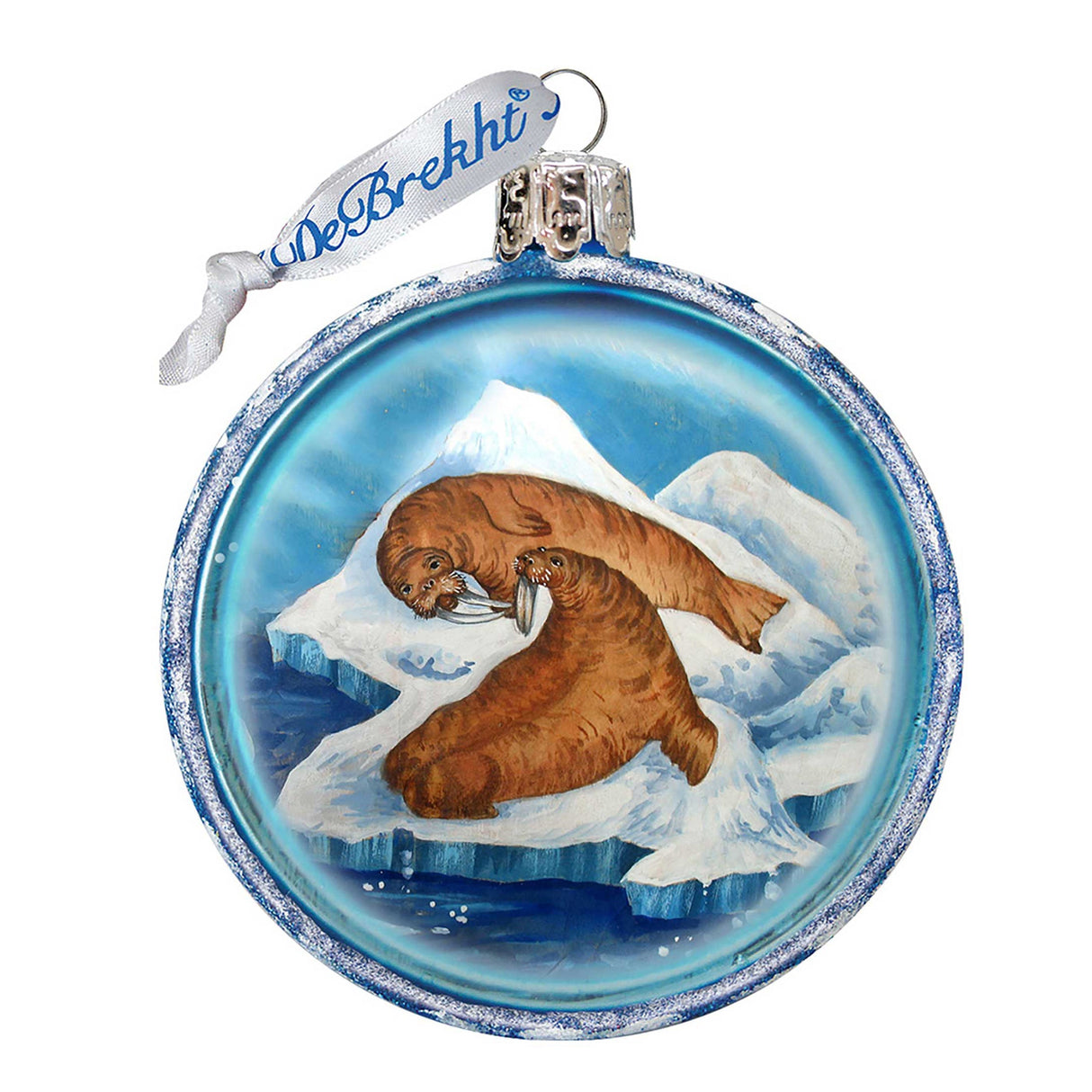 Arctic Family Glass Ornament by G. DeBrekht - Wildlife Holiday Decor - 764-012