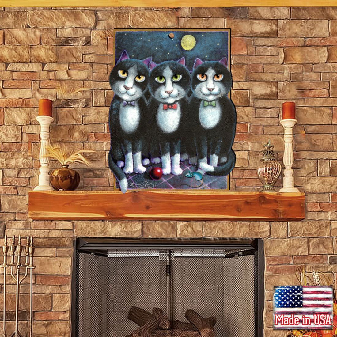 Boys Night Out Holiday Door Decor by Laura Seeley - Pets Dog and Cats Decor - 8512052H