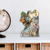 Decoración navideña para puerta con San Nicolás de D. Gelsinger - Decoración navideña con Papá Noel y muñeco de nieve - 8461067H-DG