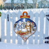 Decoración navideña para puerta de la Natividad de la Familia de Nieve de D. Gelsinger - Decoración navideña de Papá Noel y muñeco de nieve - 8031153H-DG