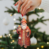 Juego de 3 adornos decorativos de madera de Papá Noel de G. Debrekht - Decoración navideña - 8091032-S3