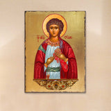 Icono religioso cristiano sagrado de San Esteban de madera bañado en oro - Decoración inspiradora - 85056