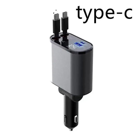 Metal Car Charger 100W Super Fast Charging Car Cigarette Lighter USB And TYPE-C Adapter - Lootquake