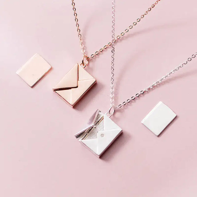 Fashion Jewelry Envelop Necklace Women Lover Letter Pendant Best Gifts For Girlfriend - Lootquake