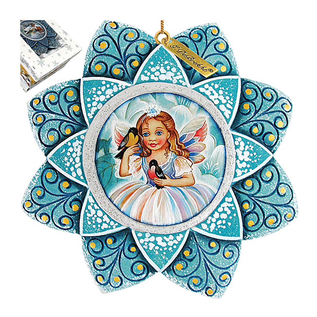 Fairy Snowflake Sculpted Hand-Painted Christmas Ornament by G. DeBrekht - Christmas Decor - 6102193