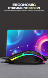 Ratón USB universal con cable y luz: sensor óptico de alta precisión, diseño ergonómico, luces LED luminosas, listo para usar, compatible con computadoras de escritorio, portátiles y juegos de eSports. Ratón para juegos competitivos, económico y duradero.