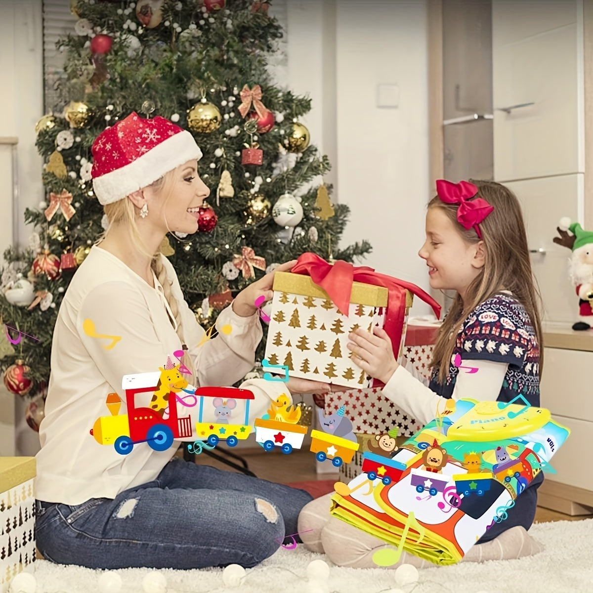 Tapis de piano musical pour enfants, jouet de danse au sol avec 10 chansons, 8 sons d'animaux et 5 modes. Tapis de jeu musical tactile pour enfants, jouet d'éveil musical, cadeau d'Halloween et de Noël pour l'hiver.