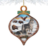 Wolves Drop Wooden Ornaments by G. DeBrekht - Wildlife Holiday Decor - 8035219
