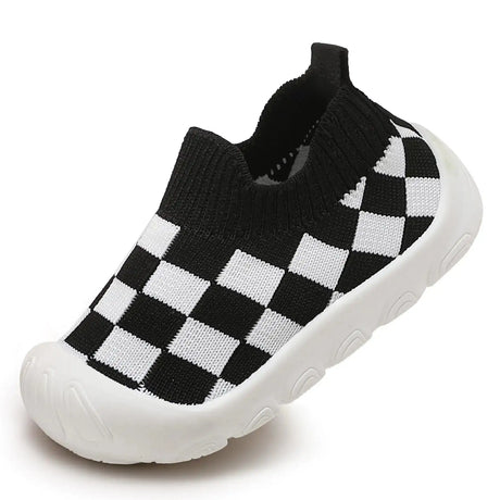 AILYLAKP Baby Toddler Shoes Boys Girls Shoes Kids Tennis Sneakers Barefoot Slip on Sock Shoes Infant First Walking Shoes B-Black - Lootquake