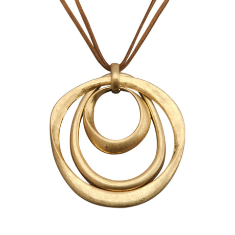 joymiao Large Pendant Necklace Chunky Boho Necklaces for Women Long Brown Necklace Leather Necklaces for Women Hippie Jewelry - Lootquake