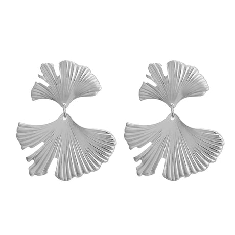 Gold Statement Earrings for Women Large Gold Earrings Gold Flower Earrings Ginkgo Leaf Earrings Summer Beach Party Jewelry for Women - Lootquake