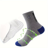5/10 Pairs of Men's Color Block Crew Socks - Warm, Thermal, Breathable, Comfy, Casual, Unisex, Outdoor, Winter, Fall Wearing Essentials
