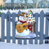 Guitar Rocker Snowman Christmas Door Decor by D. Gelsinger - Christmas Santa Snowman Decor - 8121120H-1531