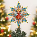 Angel with Love Star Tree Topper Wooden Decor by G. Debrekht - Nativity Holiday Decor - 89508