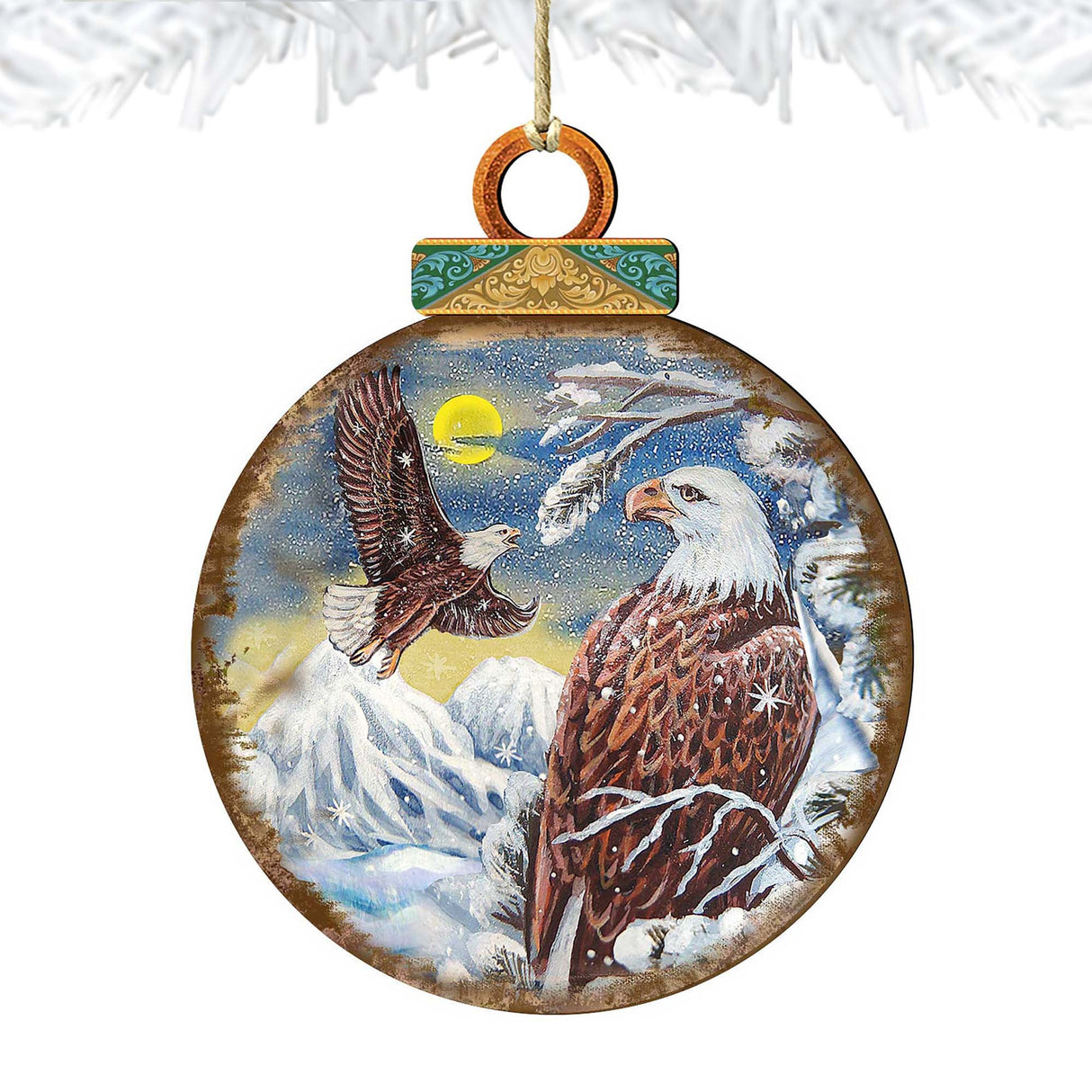Eagles Ball Wooden Ornaments by G. DeBrekht - Wildlife Holiday Decor - 8025219