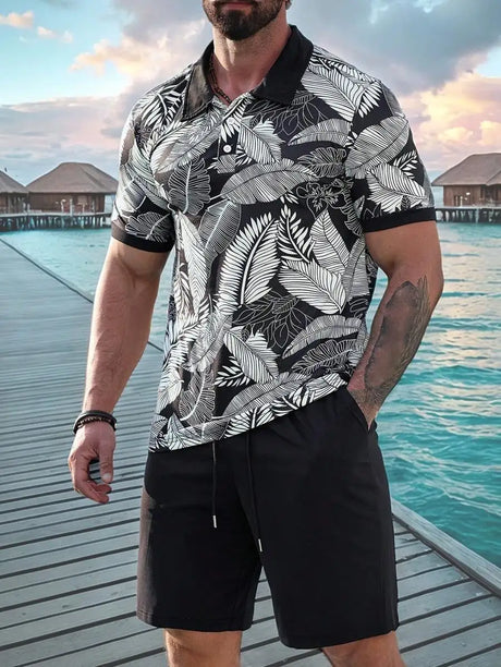 3D Digital Printing Men's Casual Loose Shirt Shorts - Lootquake