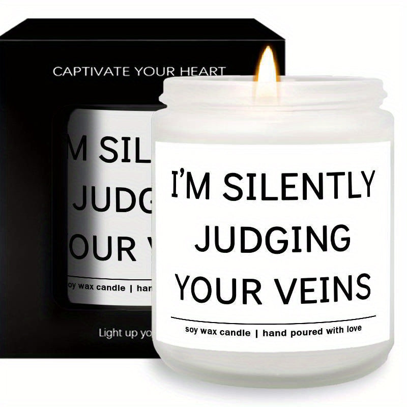 5.3oz Soy Wax Scented Candle with Inspirational Message - "I'm Silent Judging Your Veins for Loving You" - Perfect Appreciation Gift for Nurses, Nursing Students, and Loved Ones on Birthdays, Graduations, or Nurse's Day, Nurs
