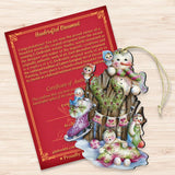 Christmas Time Wooden Ornaments by Jamie Mills-Price - Christmas Santa Snowman Decor - 8457502