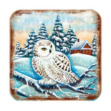 Owl Wooden Cork Coasters Gift Set of 4 by Nature Wonders - Nature Wildlife Decor  - 95213C-S4