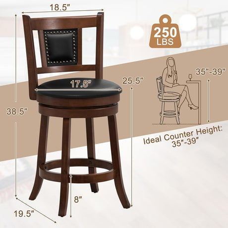 Ergonomic Swivel Bar Stools Set of Two-2