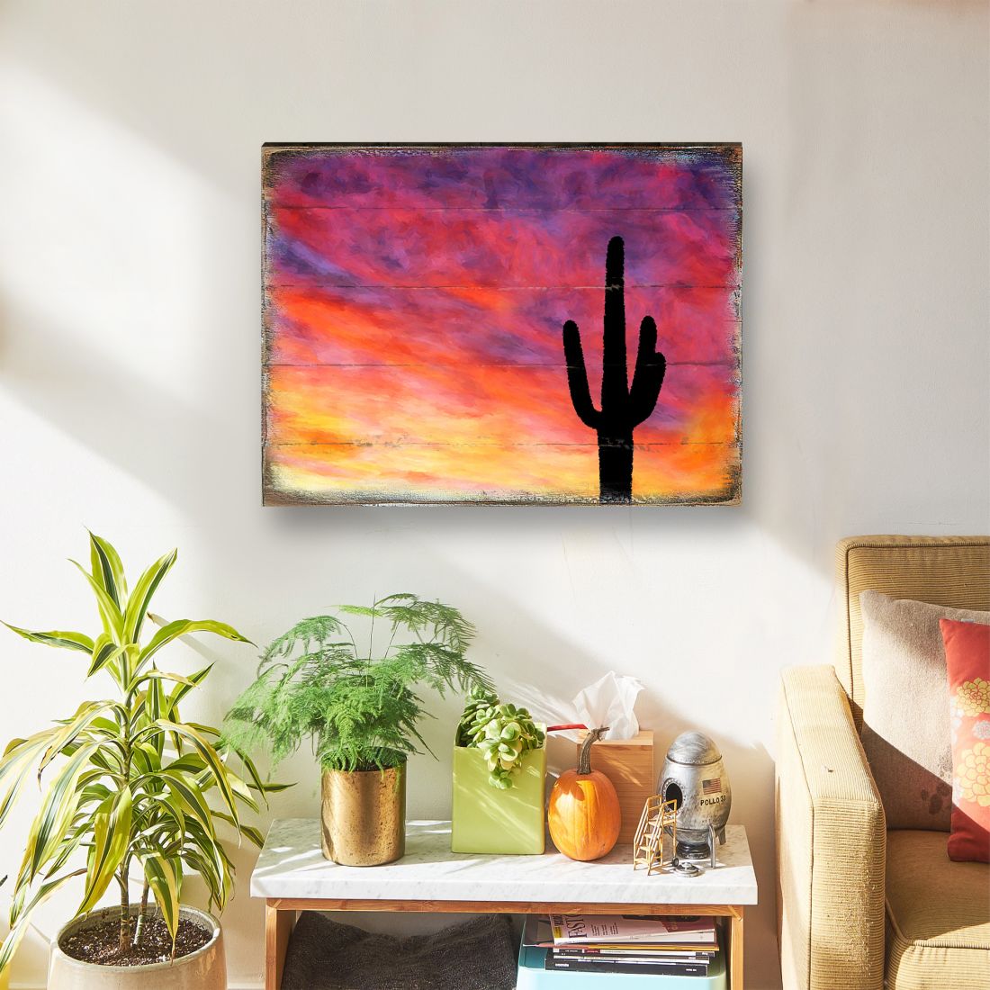 Cactus Art Wooden Wall Art by Nature Wonders - Nature Wildlife Decor  - 95241B