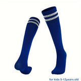 1 par de calcetines deportivos a rayas hasta la rodilla para niños: transpirables y cómodos para baloncesto, fútbol y running.