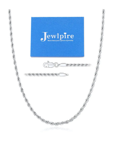 Jewlpire Silver Chain for Men 4mm Rope Chain Necklace Silver Chain Necklace for Men Sturdy Mens Chain Necklaces 22 Inch - Lootquake