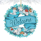 Coastal Wreath Wooden Ornaments by G. DeBrekht - Coastal Holiday Decor - 8185306-2