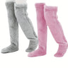 Calcetines afelpados hasta el muslo para parejas: medias de punto cálidas y duraderas por encima de la rodilla, de fácil cuidado.