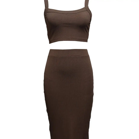 Ladies' Solid Color Out Of The Street Banquet Versatile Figure Enhancement, Hip Hugging Skirt, Half Skirt Set - Lootquake