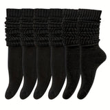 6 Pairs Solid Knitted Socks, Simple & Comfy Slouchy Socks, Women's Stockings & Hosiery