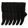 6 Pairs Solid Knitted Socks, Simple & Comfy Slouchy Socks, Women's Stockings & Hosiery