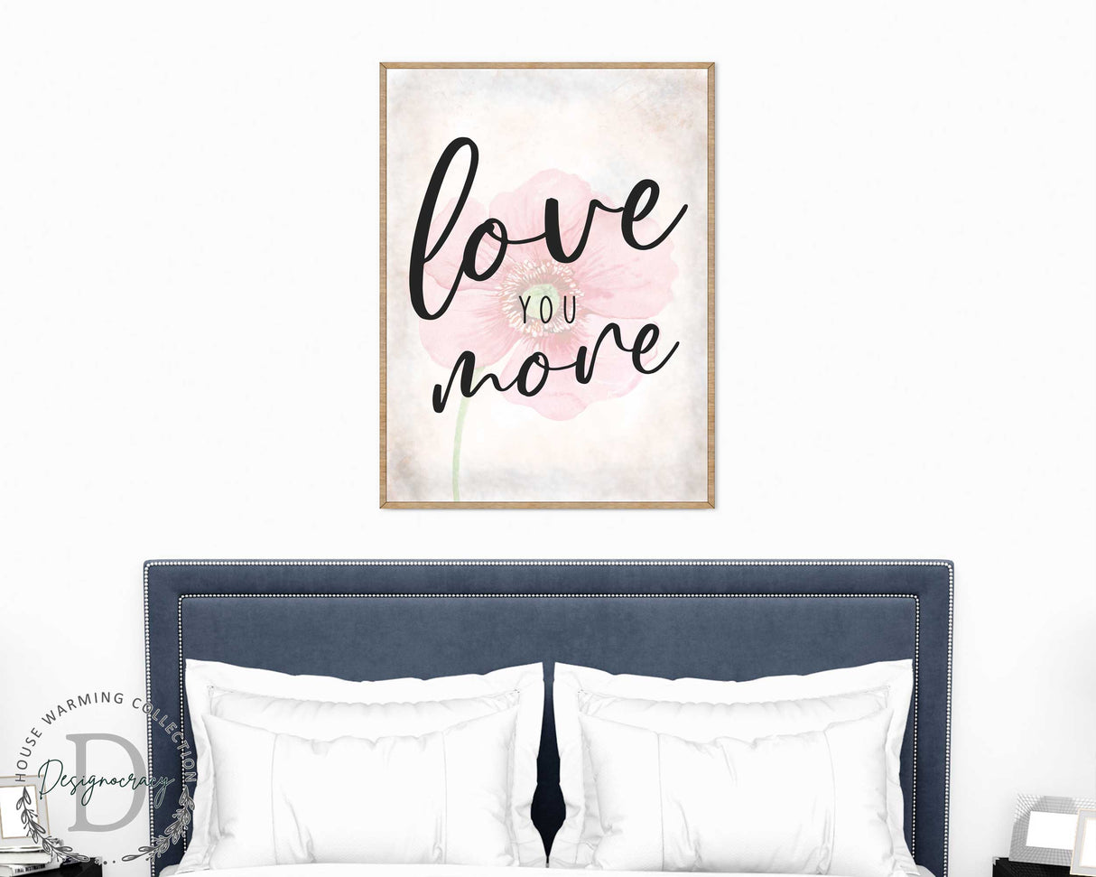 Love You More - Bedroom Wall Art - Valentines Gift - Contemporary Decor - Gift for Her - Anniversary Gift - Wall Decor - 310336